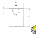 Zylindermagnete mit Innengewinde, Gehäuse Messing - Zeichnung